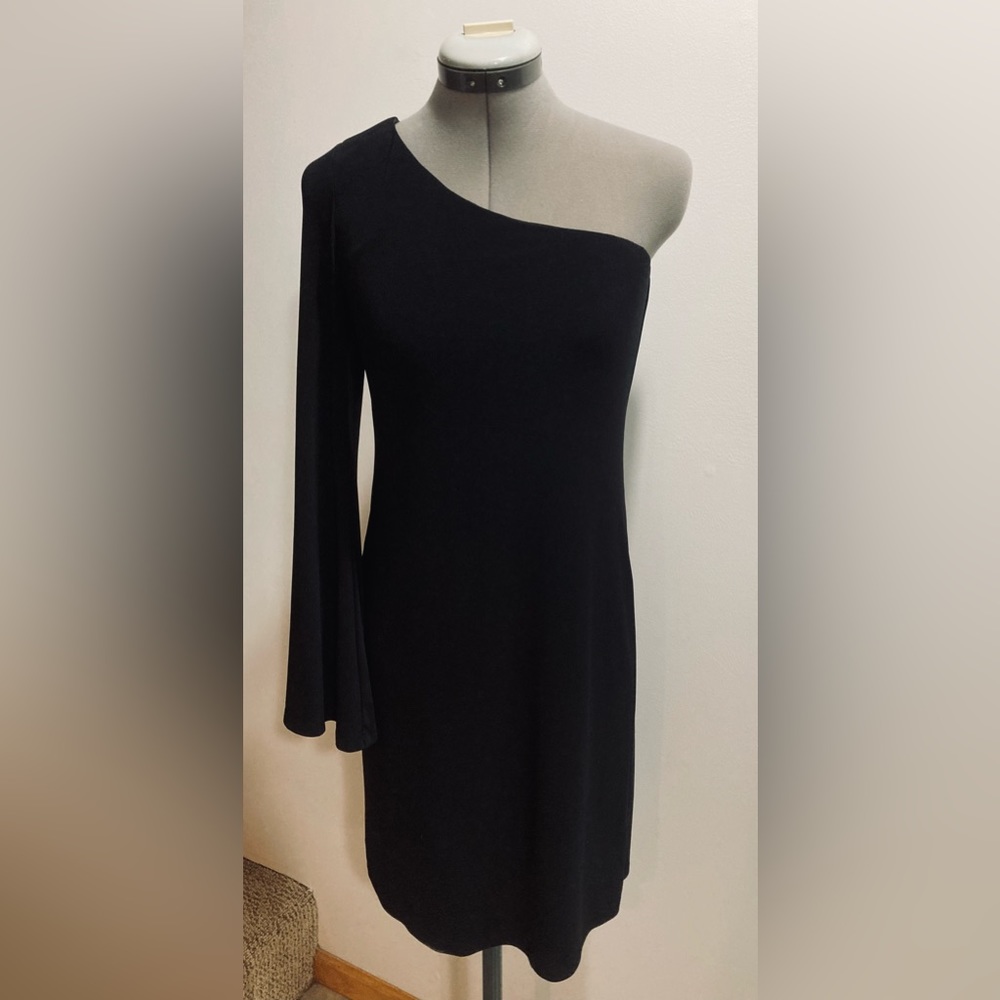 Andrea Behar for Boston Proper - One Sleeve Shoulder Black Dress